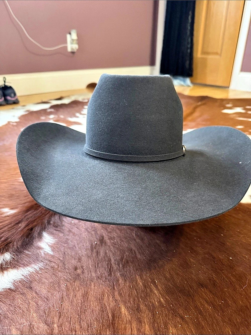 Rodeo King 3X Open Crown-7 Black Beaver Hat Size 7 1/2 Like New